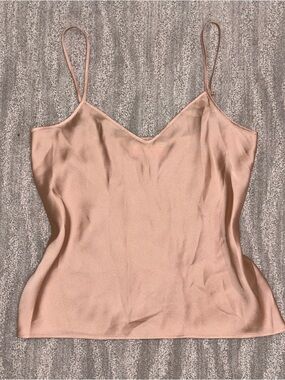 Trina Turk 25th Anniversary 100% Silk Camisole Beige Minimalist Boho Women’s M/L